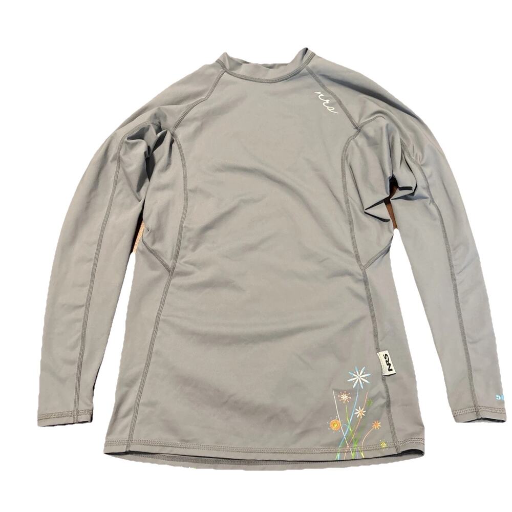 NRS Womens Rashguard Size S Long Sleeve Fitted Stretch Surf Floral 50 UPF